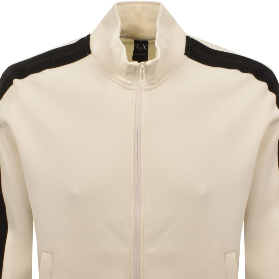 Image number 2 for Armani Exchange Full Zip Sweatshirt Off White
