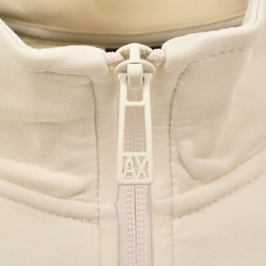 Image number 4 for Armani Exchange Full Zip Sweatshirt Off White