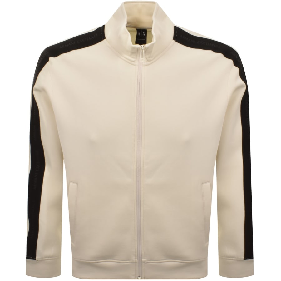 Image number 1 for Armani Exchange Full Zip Sweatshirt Off White