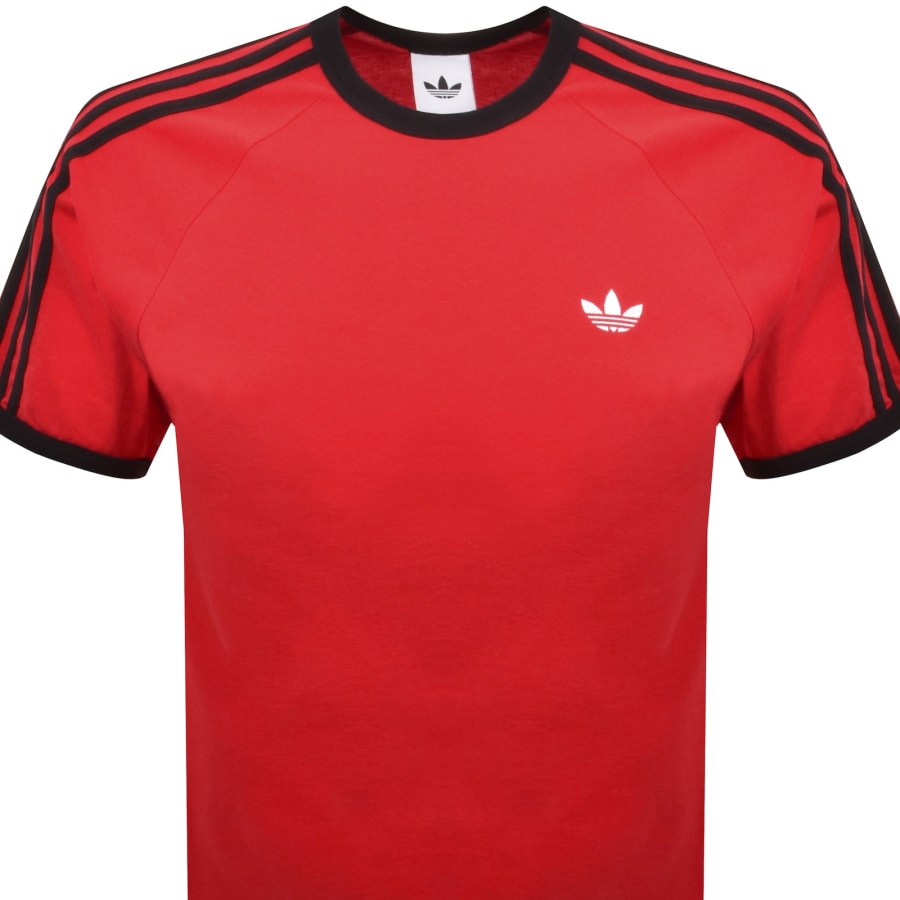 Image number 2 for adidas Three Stripes T Shirt Red