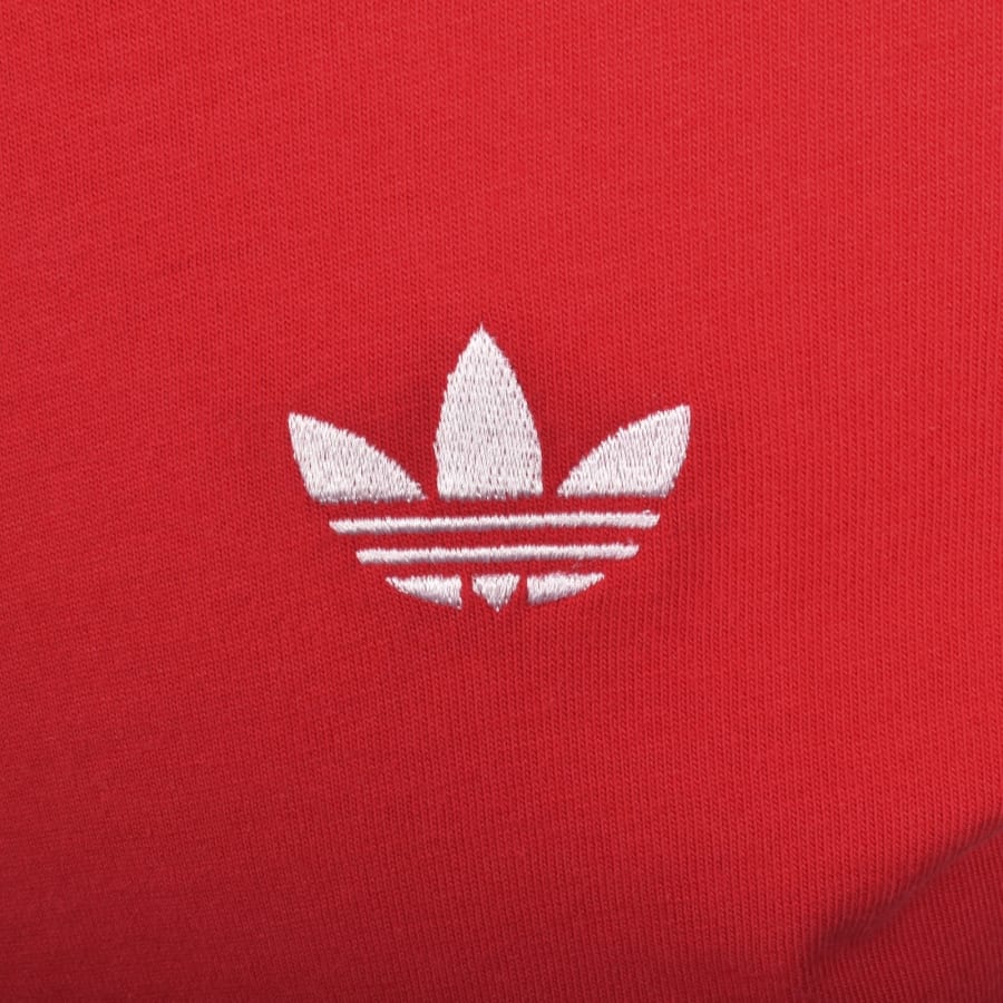 Image number 3 for adidas Three Stripes T Shirt Red
