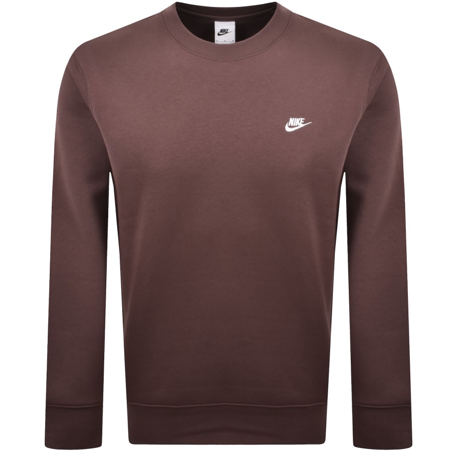 Image number 1 for Nike Crew Neck Club Sweatshirt Brown