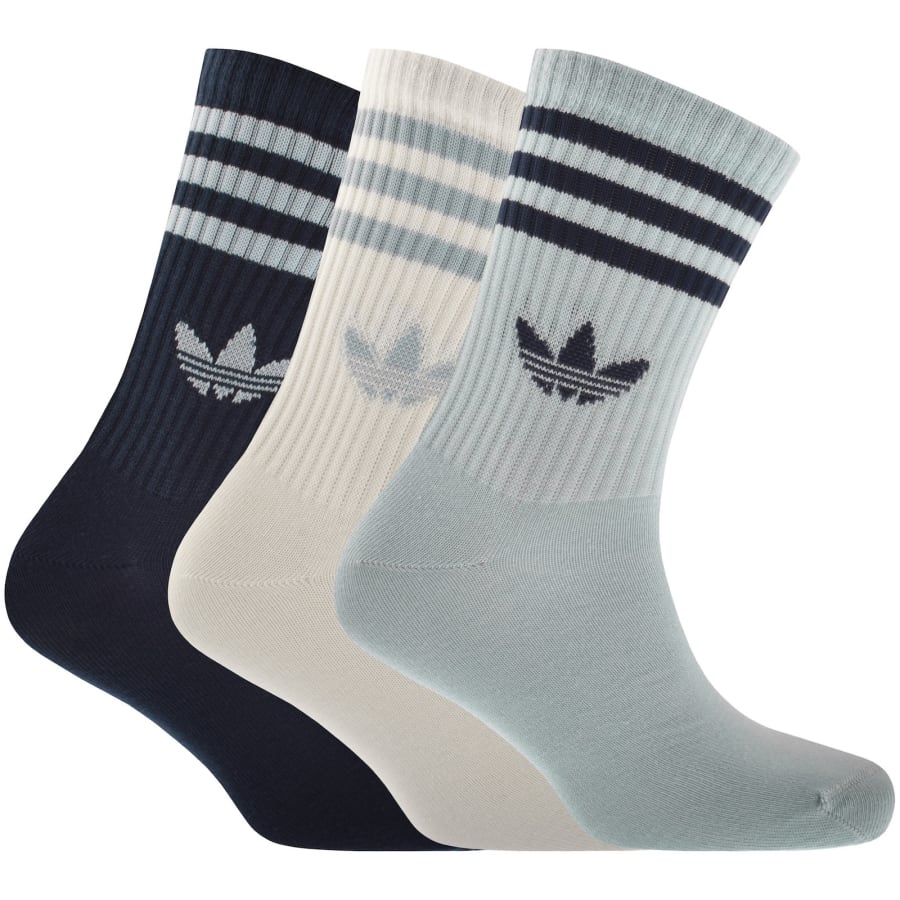 Image number 1 for adidas 3 Pack Stripes Crew Socks