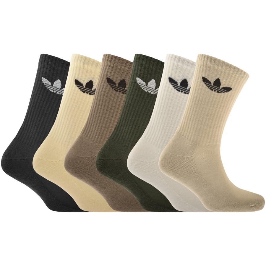 Image number 1 for adidas Originals 6 Pack Crew Socks Multi
