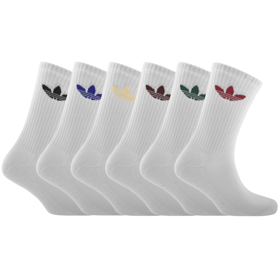 Image number 1 for adidas Originals 6 Pack Crew Socks White