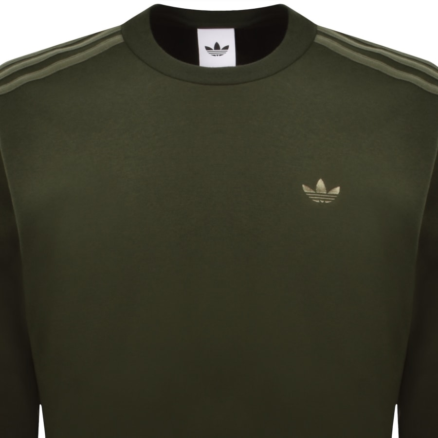 Image number 2 for adidas Originals 3 Stripe Sweatshirt Green