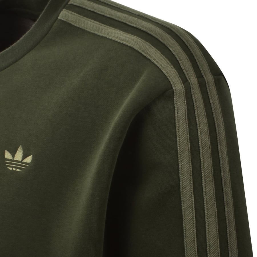 Image number 4 for adidas Originals 3 Stripe Sweatshirt Green