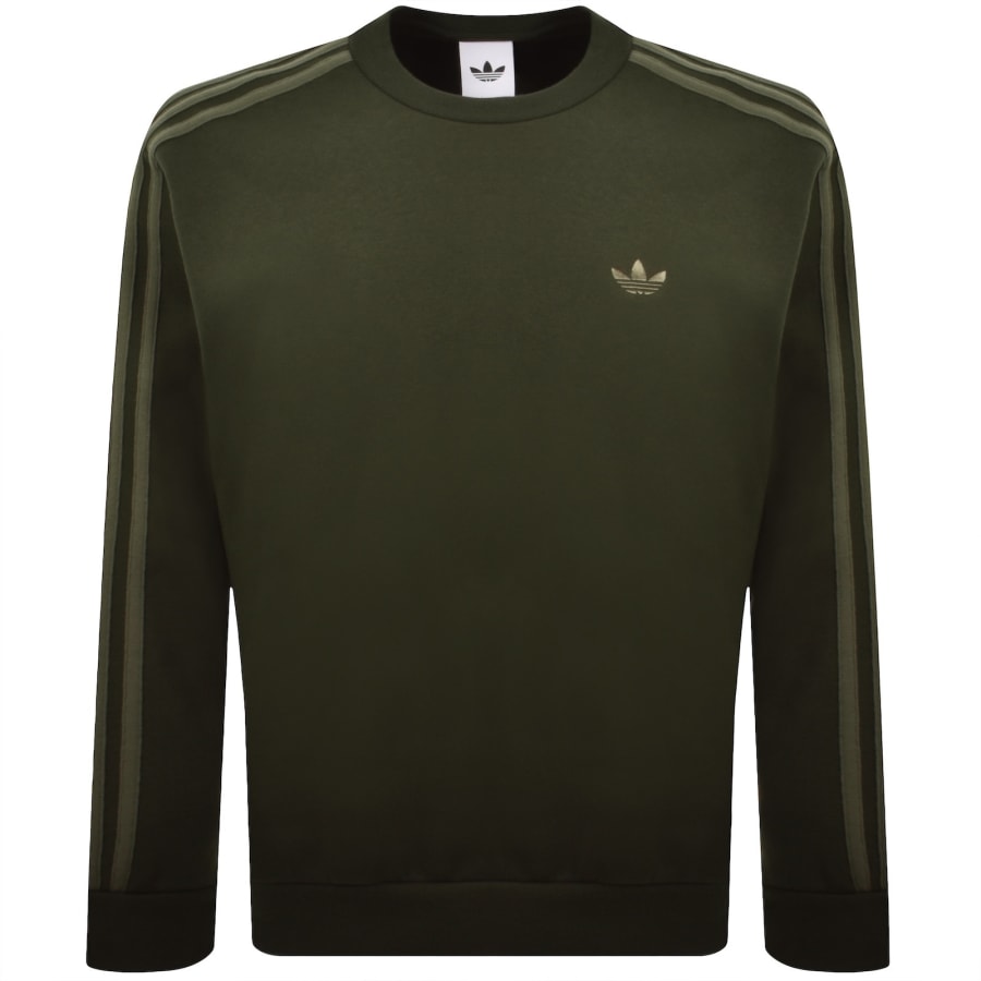 Image number 1 for adidas Originals 3 Stripe Sweatshirt Green
