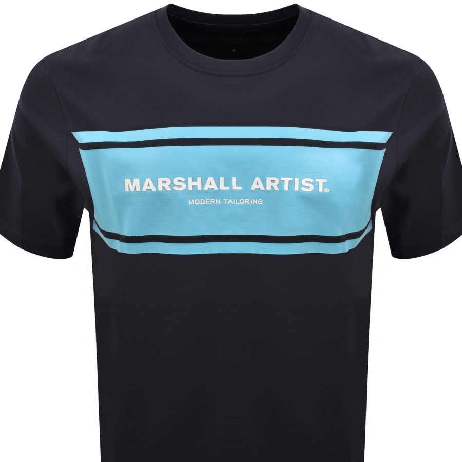 Image number 2 for Marshall Artist Brent Logo T Shirt Navy