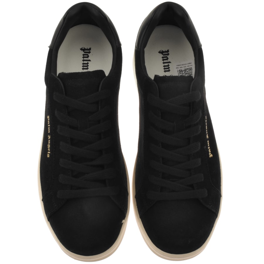 Image number 3 for Palm Angels Logo Tennis Trainers Black
