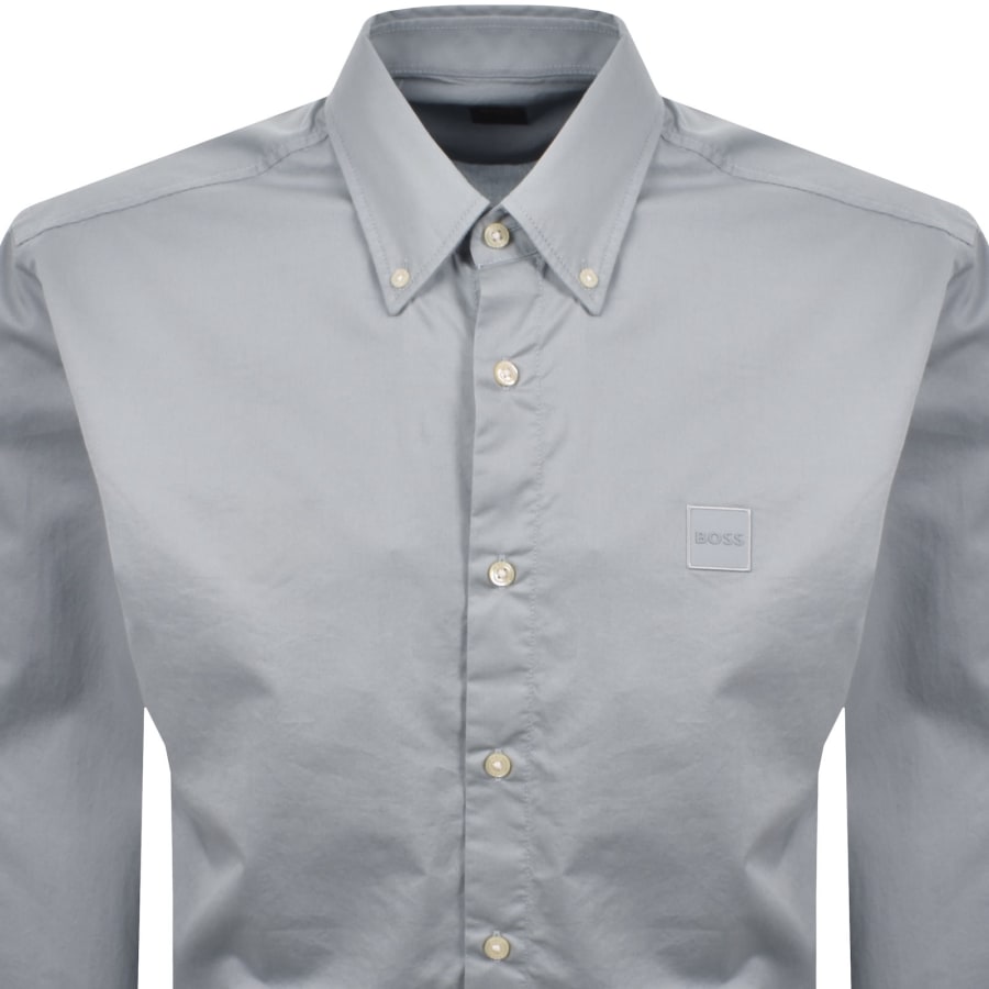 Image number 2 for BOSS Ricoplus Long Sleeve Shirt Blue