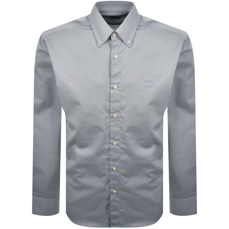 Image number 1 for BOSS Ricoplus Long Sleeve Shirt Blue