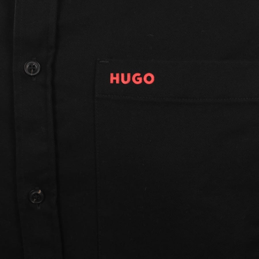Image number 3 for HUGO Straight Fit Egrin Shirt Black