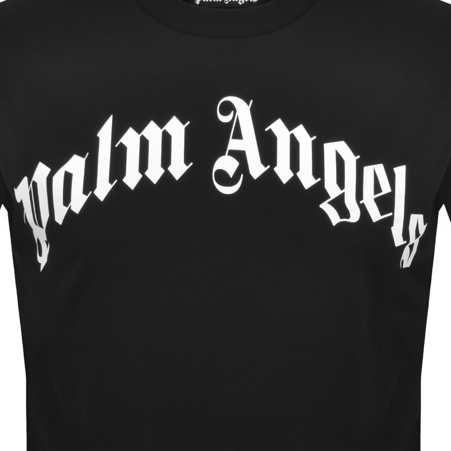 Image number 3 for Palm Angels Curved Logo T Shirt Black