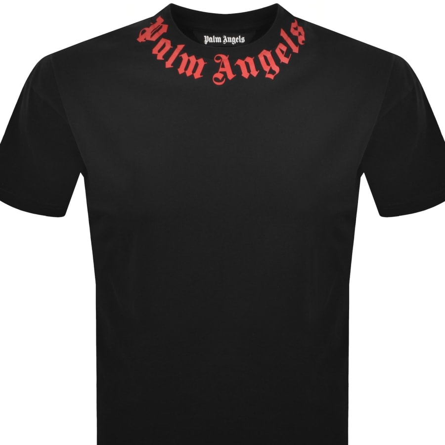 Image number 2 for Palm Angels Neck Logo T Shirt Black