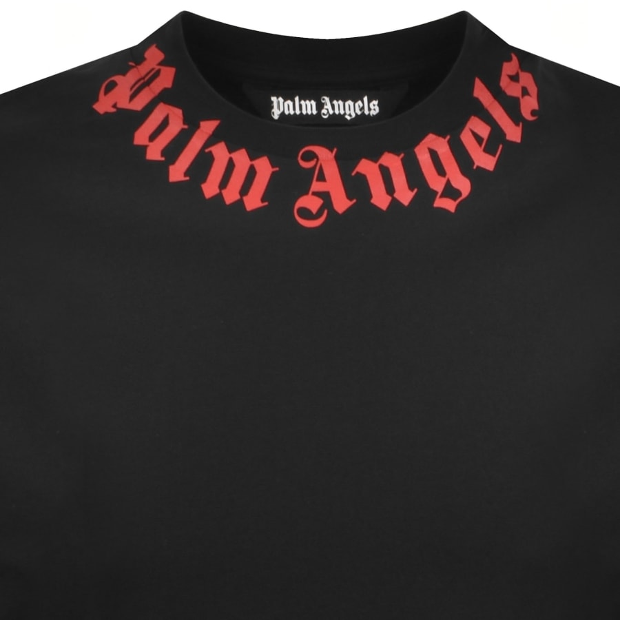 Image number 3 for Palm Angels Neck Logo T Shirt Black