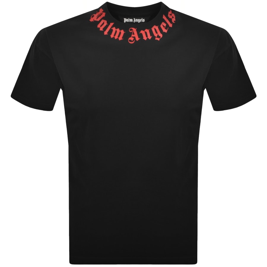 Image number 1 for Palm Angels Neck Logo T Shirt Black