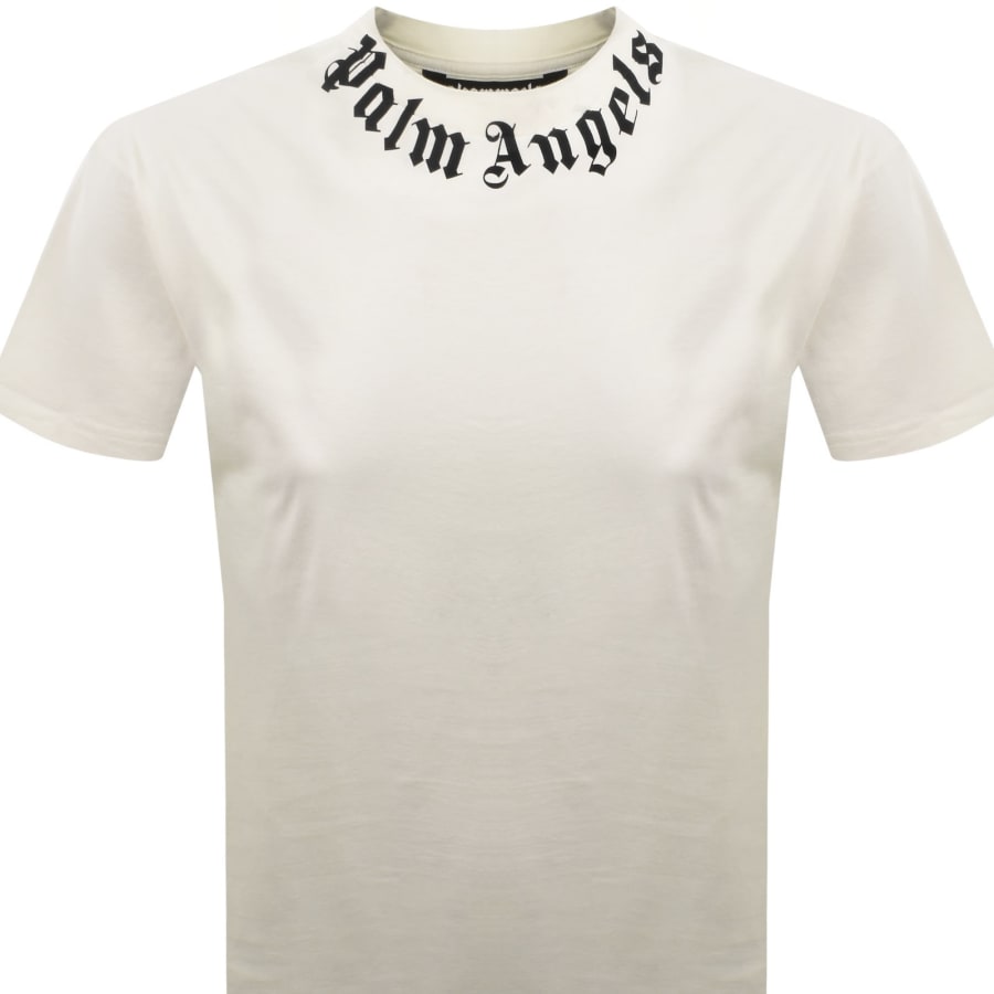 Image number 2 for Palm Angels Neck Logo T Shirt Off White