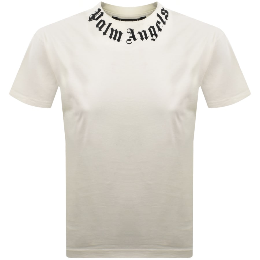 Image number 1 for Palm Angels Neck Logo T Shirt Off White