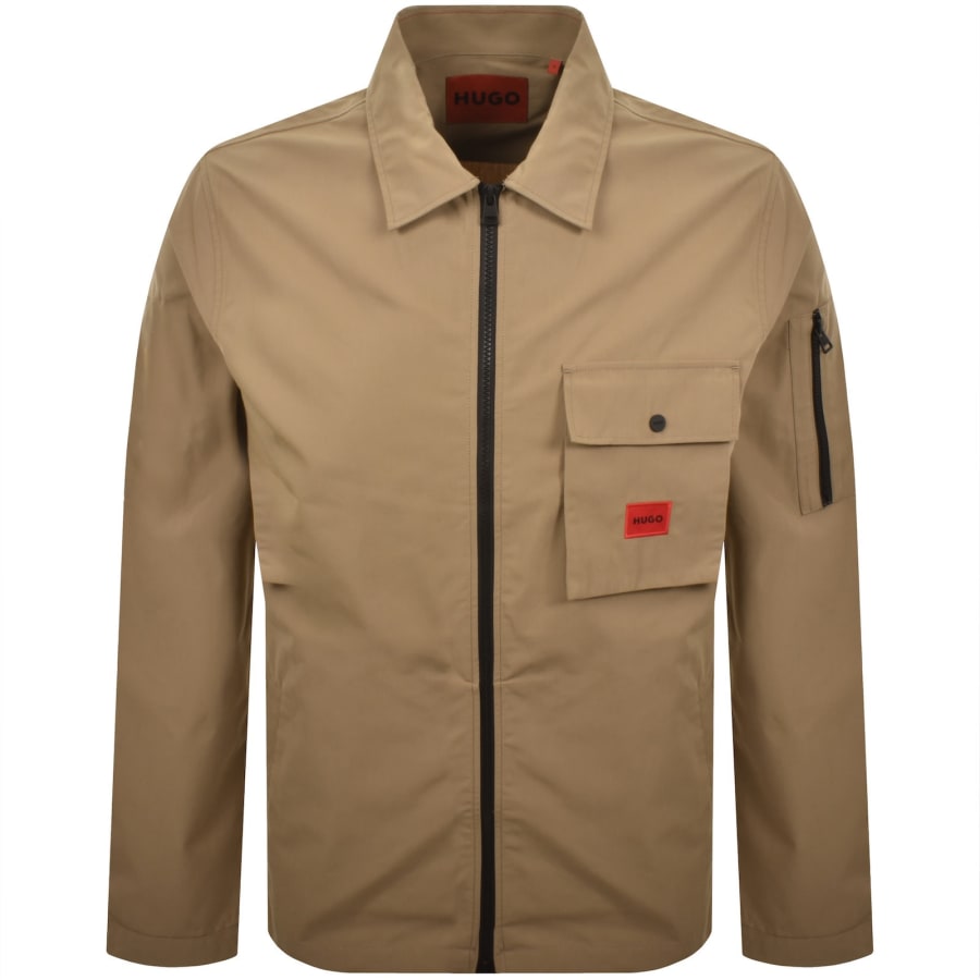 Image number 2 for HUGO Emmond Overshirt Beige
