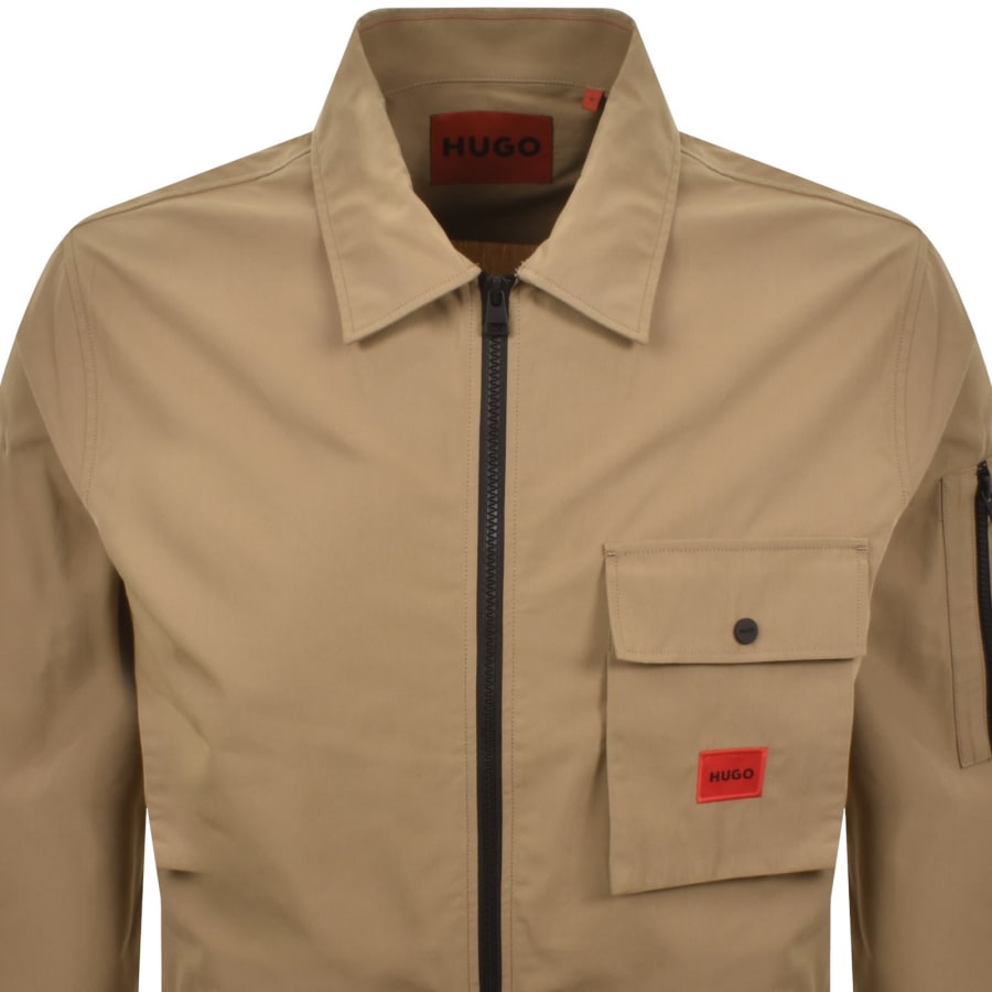 Image number 3 for HUGO Emmond Overshirt Beige
