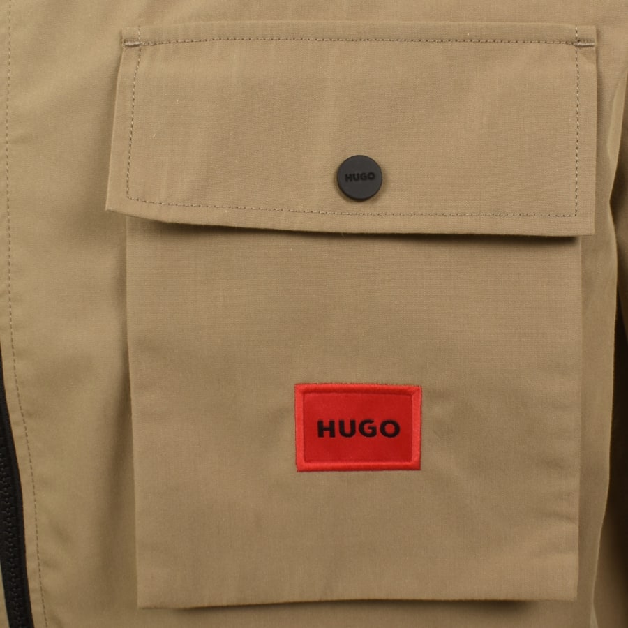 Image number 4 for HUGO Emmond Overshirt Beige
