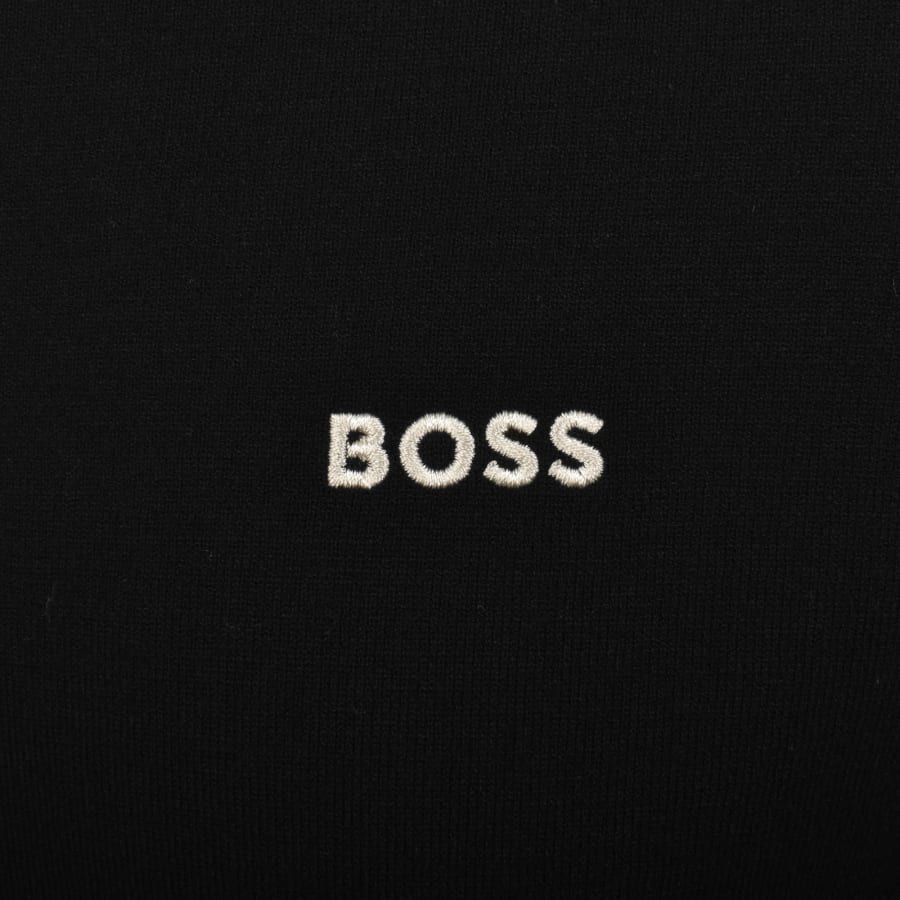 Image number 3 for BOSS GOC Swing Quarter Zip Knit Jumper Black