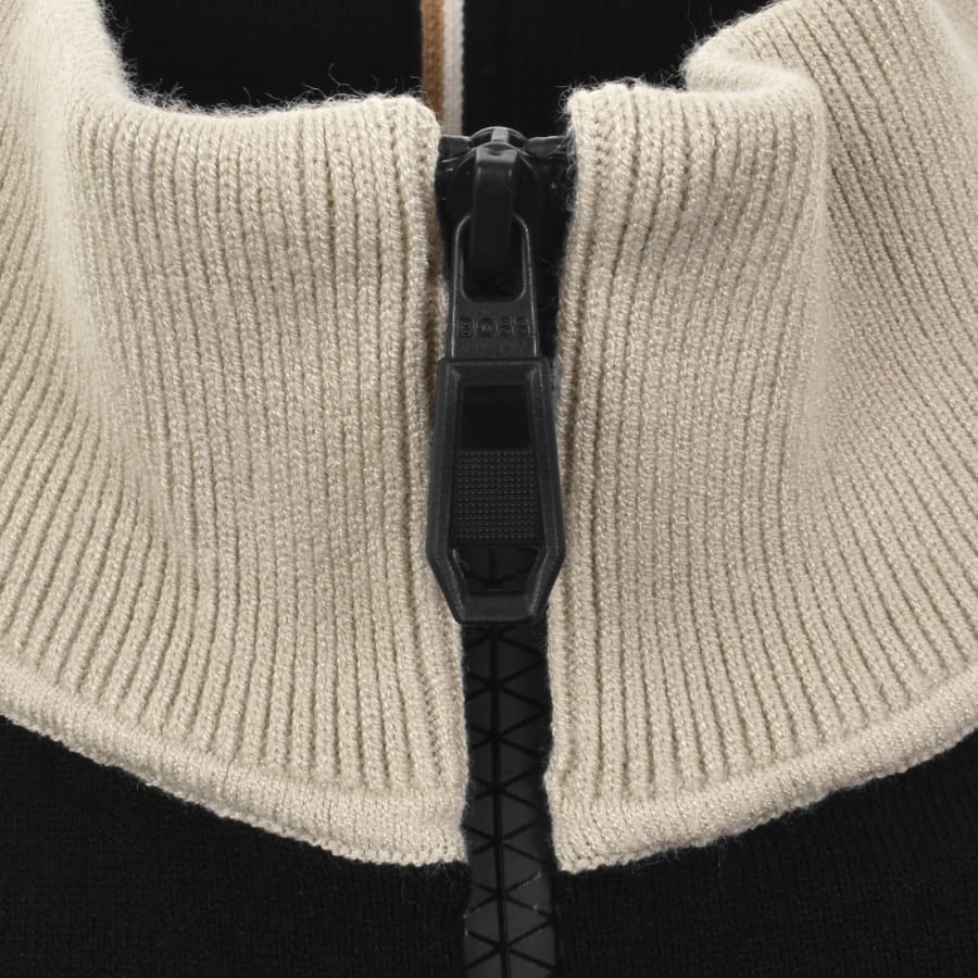 Image number 4 for BOSS GOC Swing Quarter Zip Knit Jumper Black