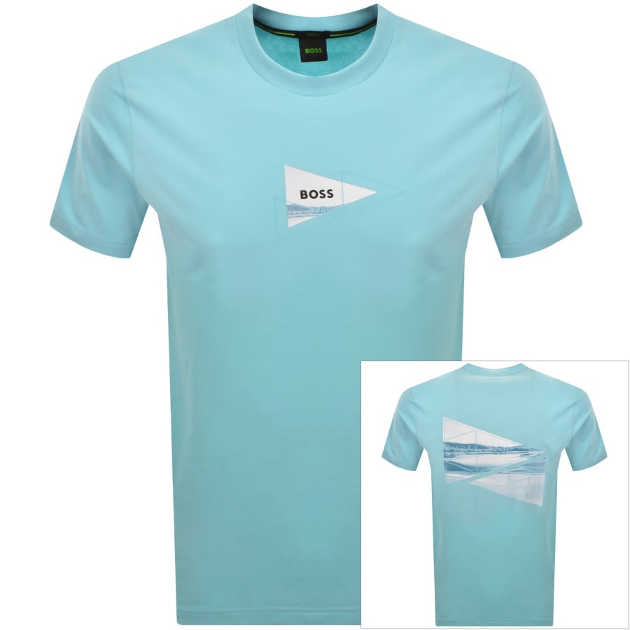 Image number 1 for BOSS Network Photo T Shirt Blue