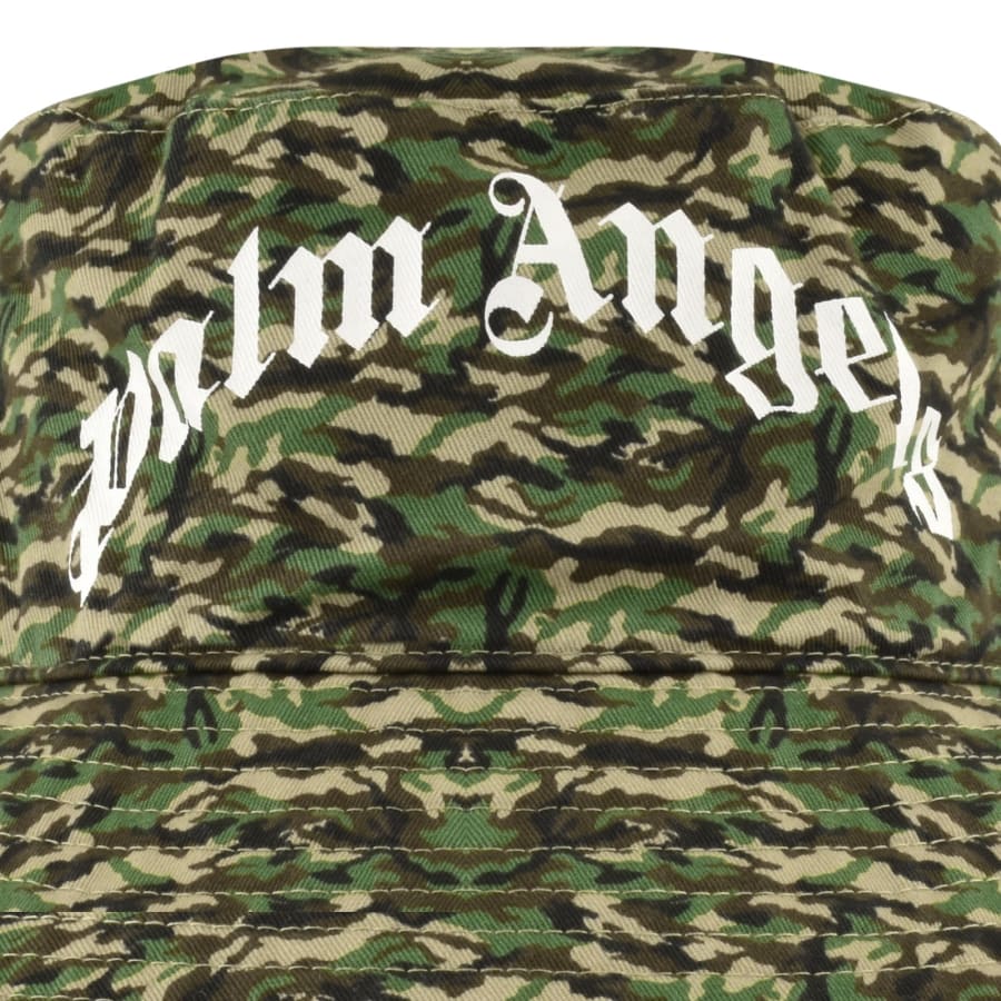 Image number 3 for Palm Angels Camo Fisherman Hat Green