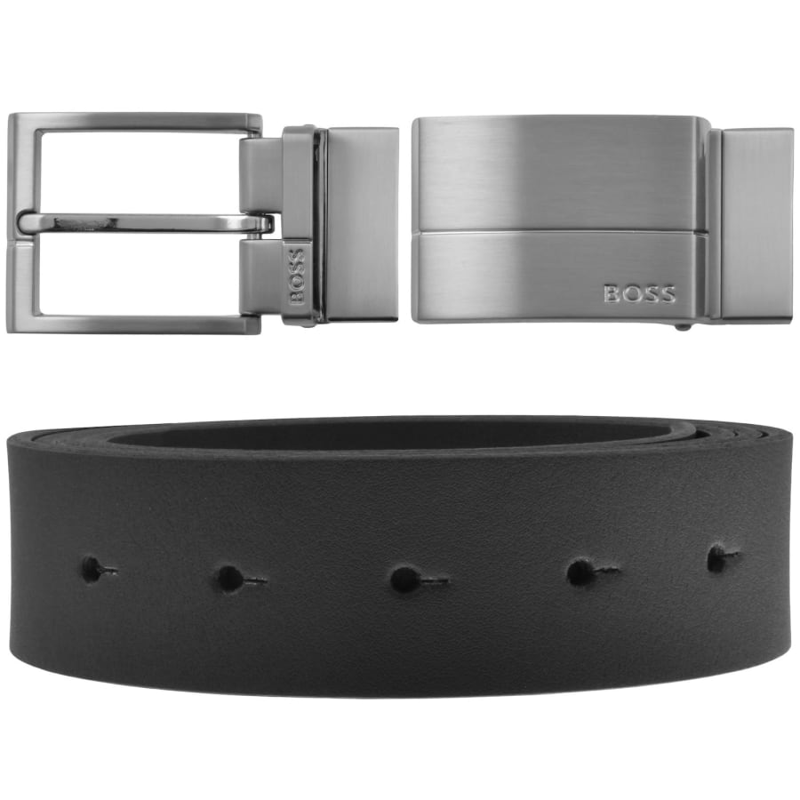 Image number 1 for BOSS Reversible Leather Belt Black