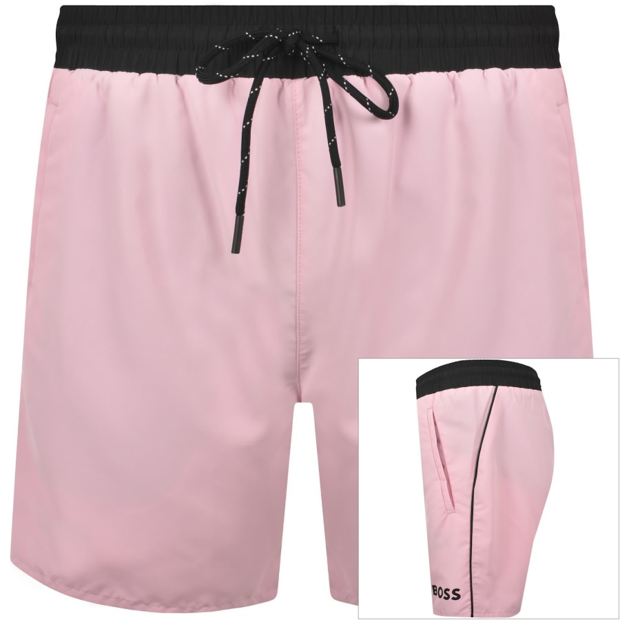 Image number 1 for BOSS Starfish Swim Shorts Pale Pink