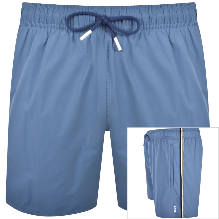 Image number 1 for BOSS Iconic Swim Shorts Blue