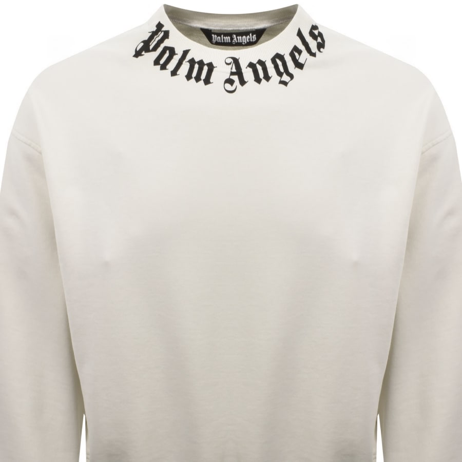 Image number 2 for Palm Angels Neck Logo Sweatshirt Off White