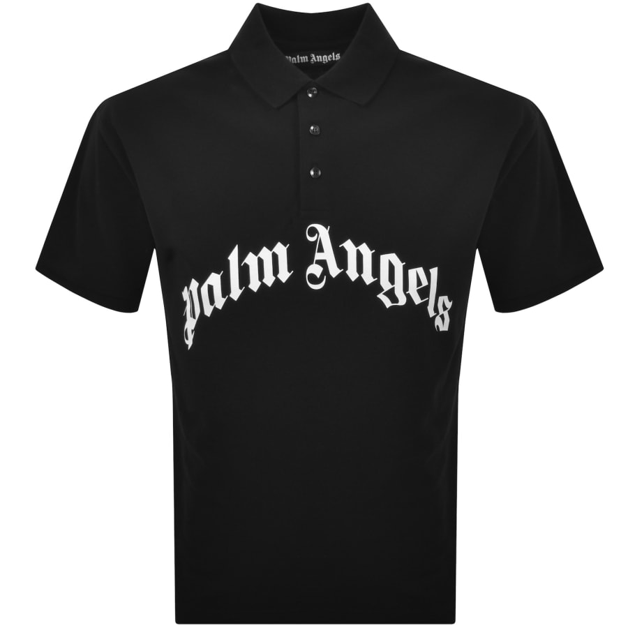 Image number 1 for Palm Angels Curved Logo Polo Black