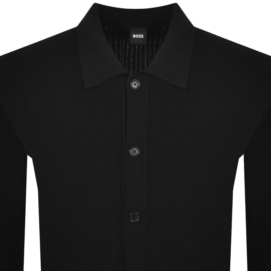 Image number 2 for BOSS Laconico Knit Shirt Black