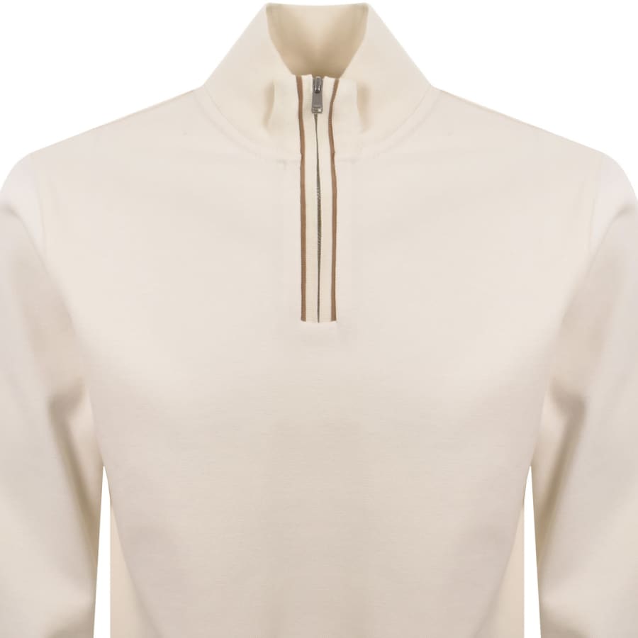 Image number 2 for BOSS H Sidney 80 Quarter Zip Sweatshirt Cream