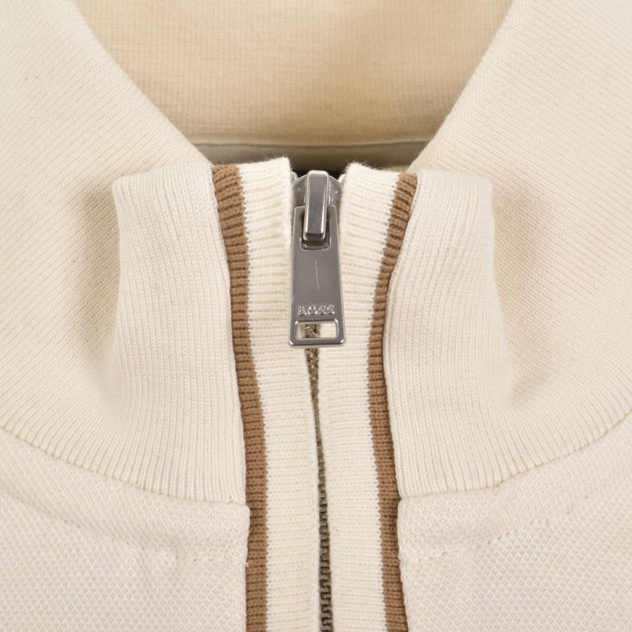 Image number 4 for BOSS H Sidney 80 Quarter Zip Sweatshirt Cream