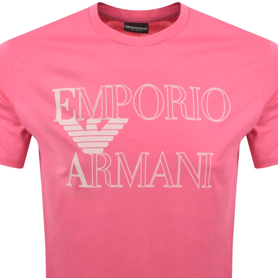 Image number 2 for Emporio Armani Logo T Shirt Pink