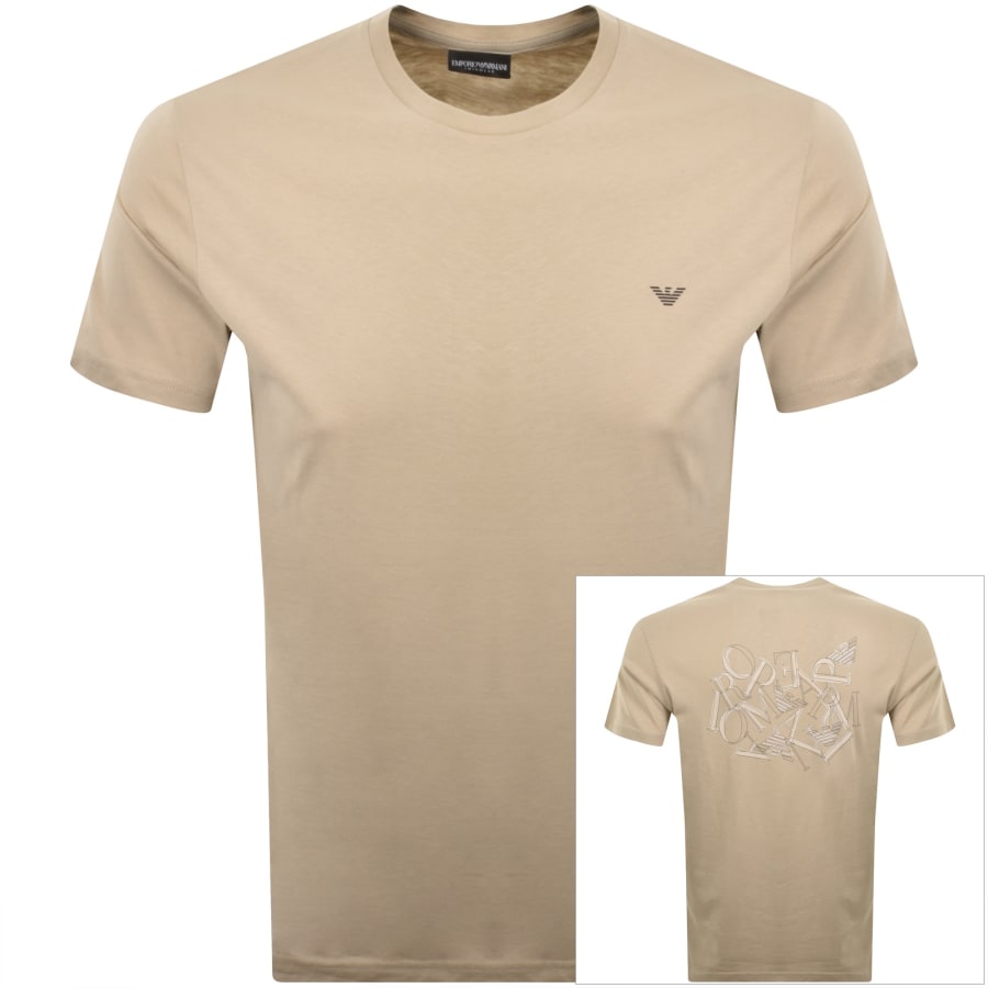Image number 1 for Emporio Armani Logo T Shirt Beige