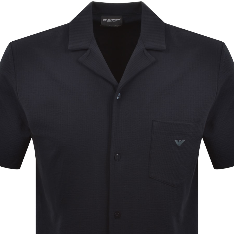 Image number 2 for Emporio Armani Short Sleeved Shirt Navy
