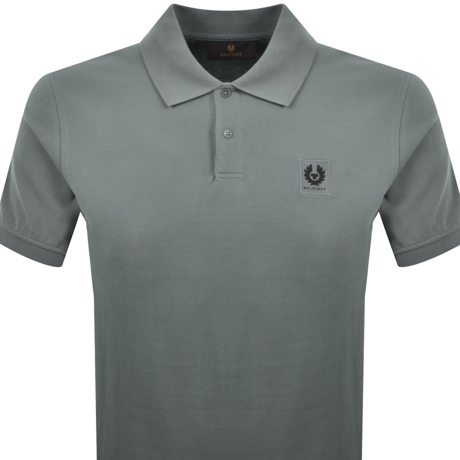 Image number 2 for Belstaff Logo Polo T Shirt Atlantic Grey