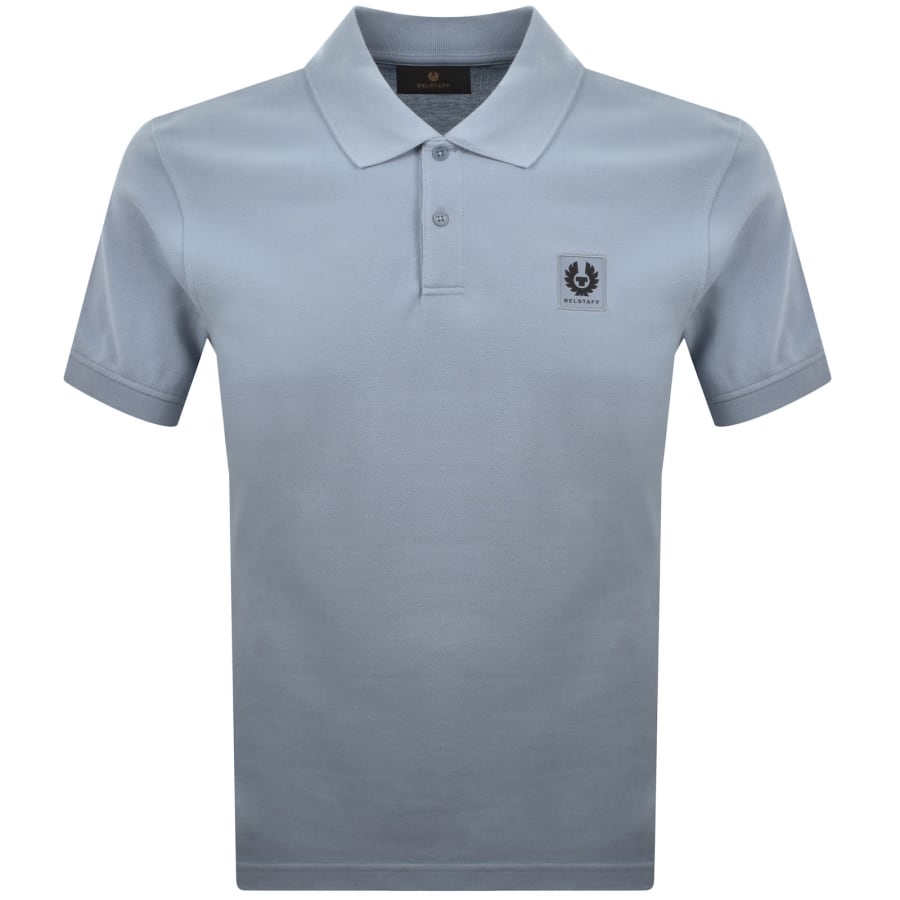 Image number 1 for Belstaff Logo Polo T Shirt Mist Blue