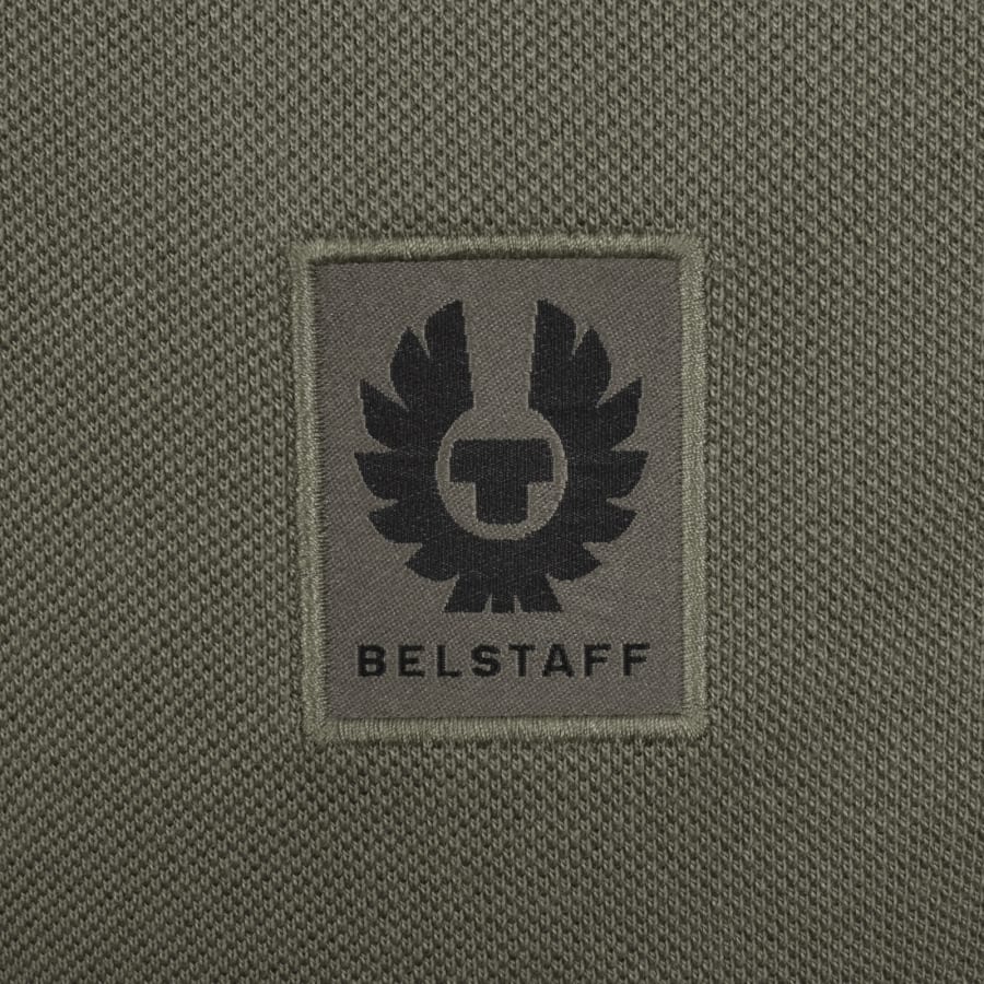 Image number 3 for Belstaff Tipped Polo T Shirt Khaki Green
