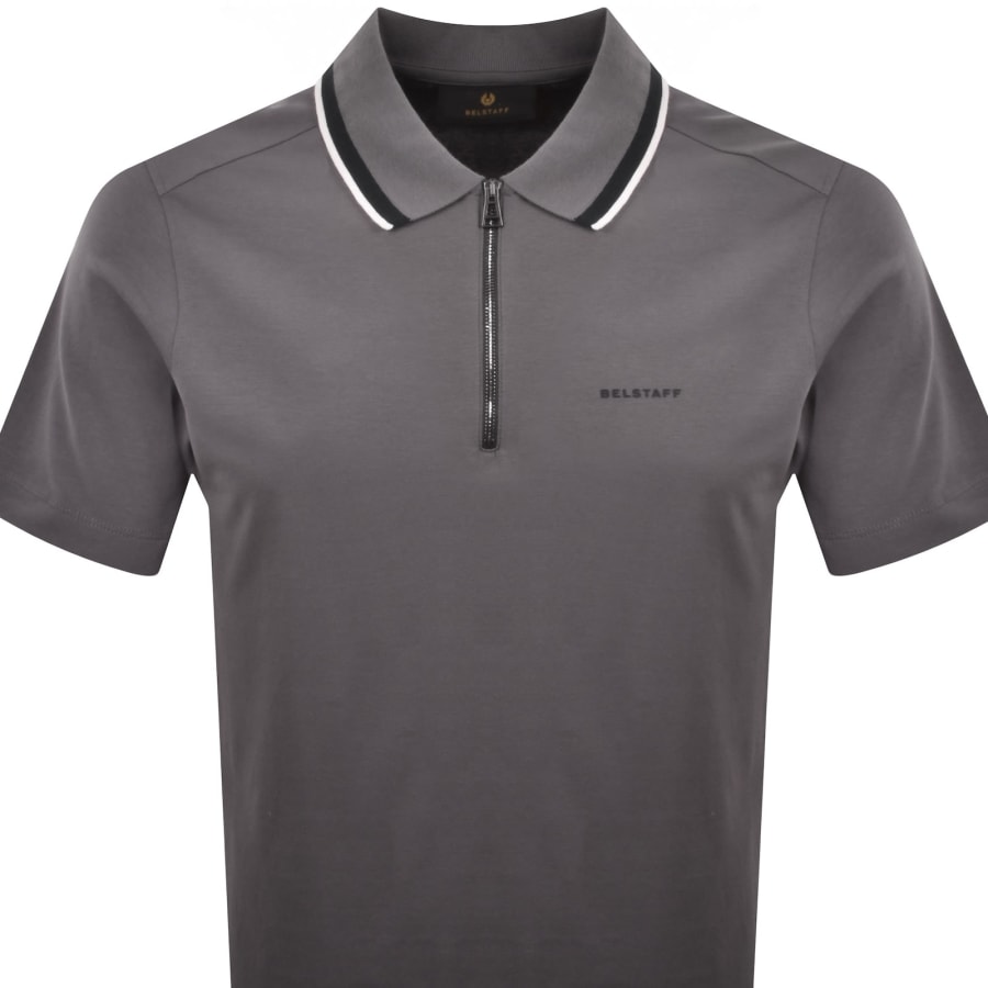 Image number 2 for Belstaff Alloy Tipped Polo T Shirt Tornado Grey