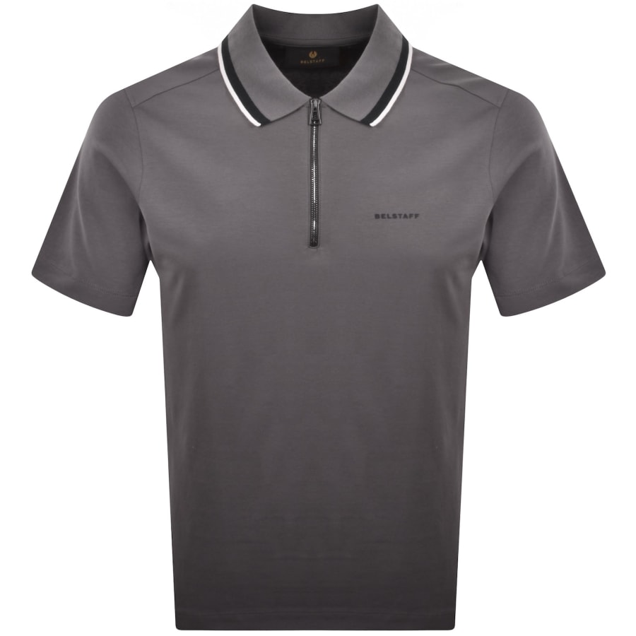 Image number 1 for Belstaff Alloy Tipped Polo T Shirt Tornado Grey