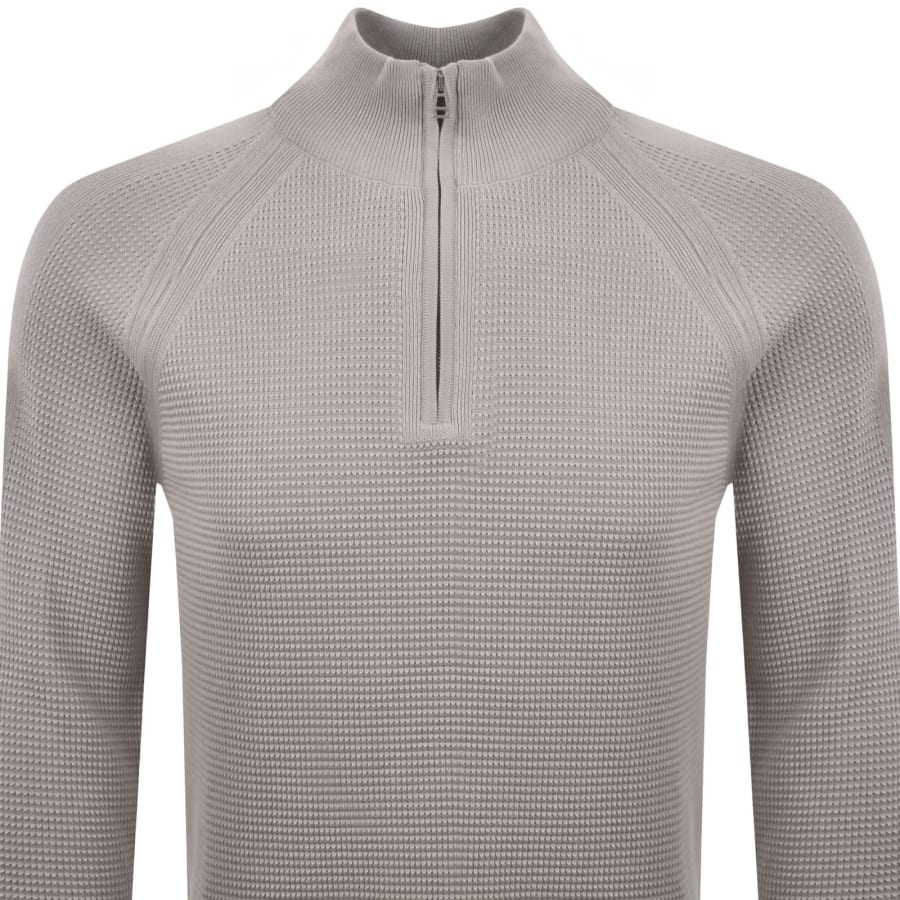 Image number 3 for Belstaff Bradwell Quarter Zip Jumper Grey