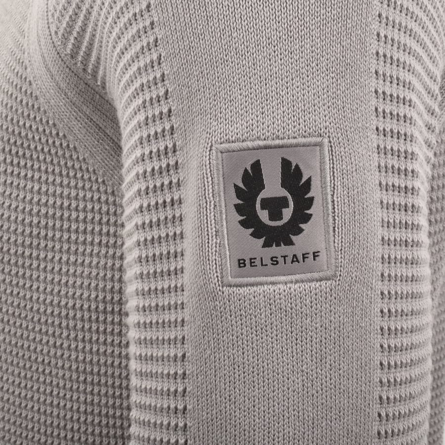 Image number 4 for Belstaff Bradwell Quarter Zip Jumper Grey