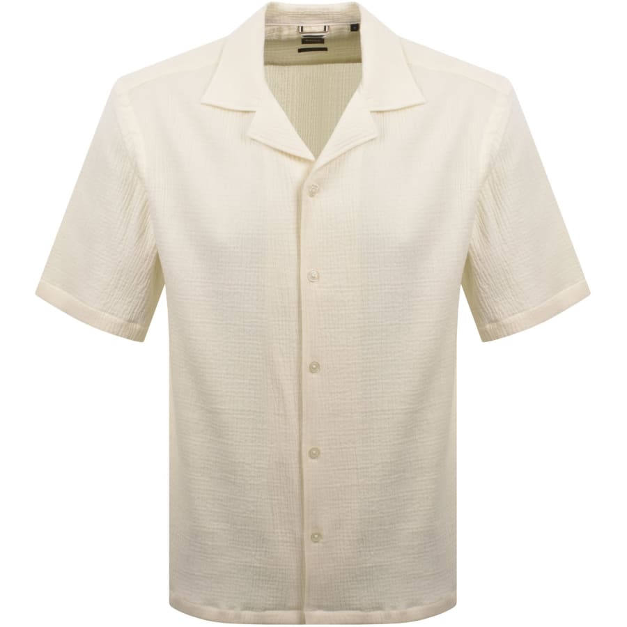 Image number 1 for BOSS Lars Short Sleeve Shirt Cream
