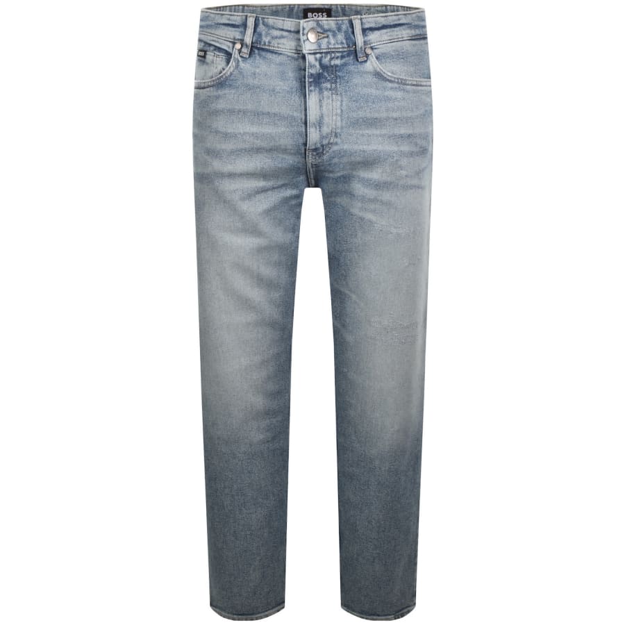 Image number 2 for BOSS Ogden Straight Fit Jeans Light Wash Blue
